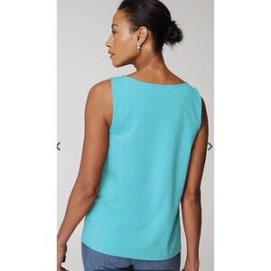 J Jill Womens 100% Pima Cotton V-Neck Tank Top Sz XL Solid Black